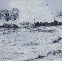 Hamid Alvi, 12 x 12 inch, Oil on Canvas, Landscape Painting, AC-HA-017